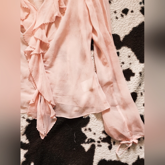 "WORTHINGTON" WOMEN'S SILK BLOUSE - PINK - Picture 2 of 4